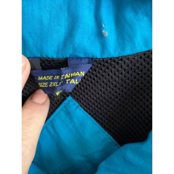 VINTAGE 80'S MEN'S FIELD & STREAM BLACK WINDBREAKER JACKET SZ 2XLT - Picture 4 of 13